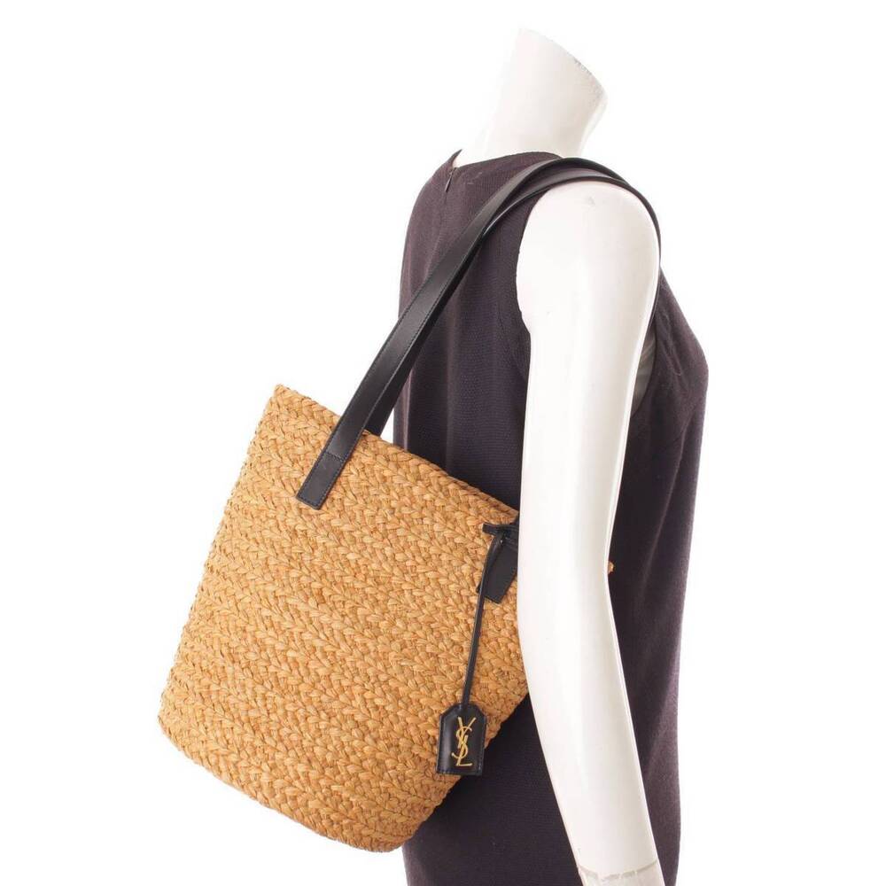 Saint Laurent Panier Raffia Basket Tote Bag Brown - Picture 8 of 8